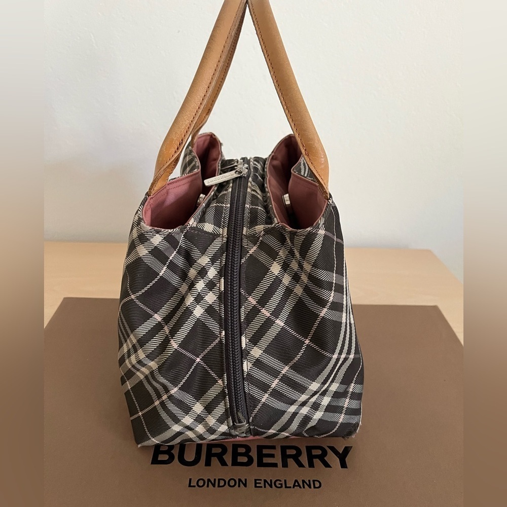 ❗️SOLD❗️Burberry Blue Label Nova Check Tote Rare Dusky Pink Tartan Plaid EUC - Picture 2 of 16